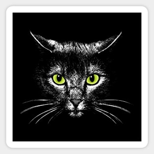 White angel cat face green eyes Sticker